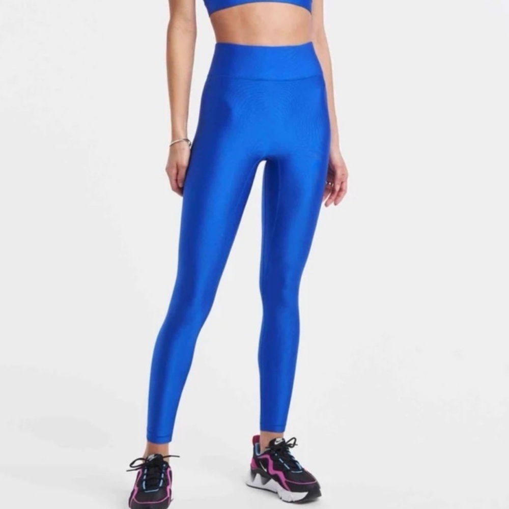 Bandier All Access High Wasted Center Stage Royal Blue Legging Size Small